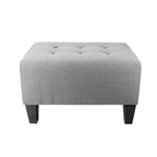 MJL Furniture MAX Squared Pouf Decorativo Rivestito Grigio con Bottoni e Imbottitura Rigida