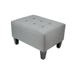 MJL Furniture MAX Squared Pouf Decorativo Rivestito Grigio con Bottoni e Imbottitura Rigida