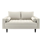 Divanetto Mid-Century a 2 posti in similpelle bianca/marrone/nera/grigia