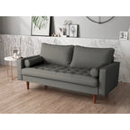 Divanetto Mid-Century a 2 posti in similpelle bianca/marrone/nera/grigia