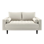 Divanetto Mid-Century a 2 posti in similpelle bianca/marrone/nera/grigia