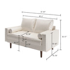 Divanetto Mid-Century a 2 posti in similpelle bianca/marrone/nera/grigia