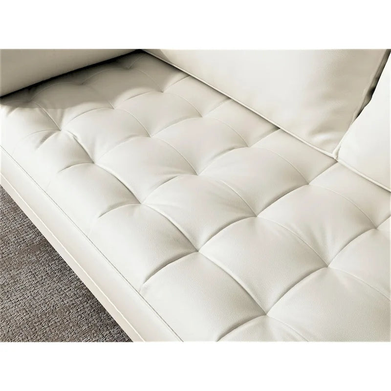 Divanetto Mid-Century a 2 posti in similpelle bianca/marrone/nera/grigia