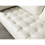 Divanetto Mid-Century a 2 posti in similpelle bianca/marrone/nera/grigia