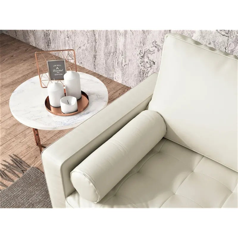Divanetto Mid-Century a 2 posti in similpelle bianca/marrone/nera/grigia