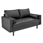 Divanetto Mid-Century a 2 posti in similpelle bianca/marrone/nera/grigia
