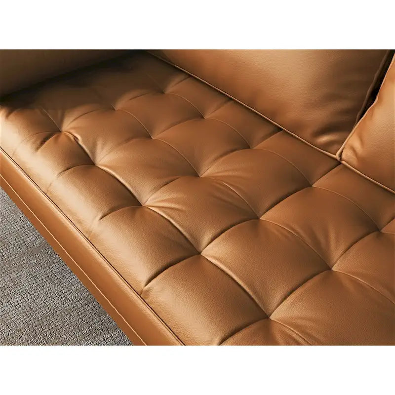 Divanetto Mid-Century a 2 posti in similpelle bianca/marrone/nera/grigia