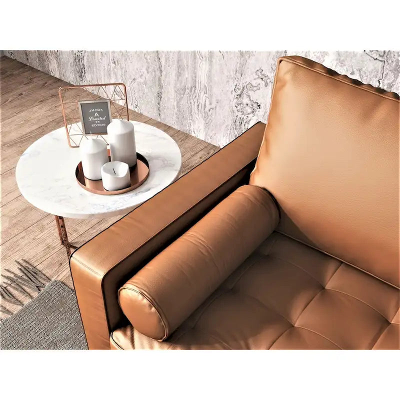 Divanetto Mid-Century a 2 posti in similpelle bianca/marrone/nera/grigia