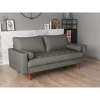 Divanetto Mid-Century a 2 posti in similpelle bianca/marrone/nera/grigia