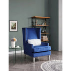 Sedia occasionale alta con schienale in velluto rosa / grigio scuro / nero / blu, seduta singola