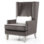 Sedia occasionale alta con schienale in velluto rosa / grigio scuro / nero / blu, seduta singola