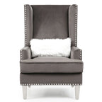 Sedia occasionale alta con schienale in velluto rosa / grigio scuro / nero / blu, seduta singola