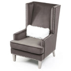 Sedia occasionale alta con schienale in velluto rosa / grigio scuro / nero / blu, seduta singola