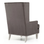 Sedia occasionale alta con schienale in velluto rosa / grigio scuro / nero / blu, seduta singola