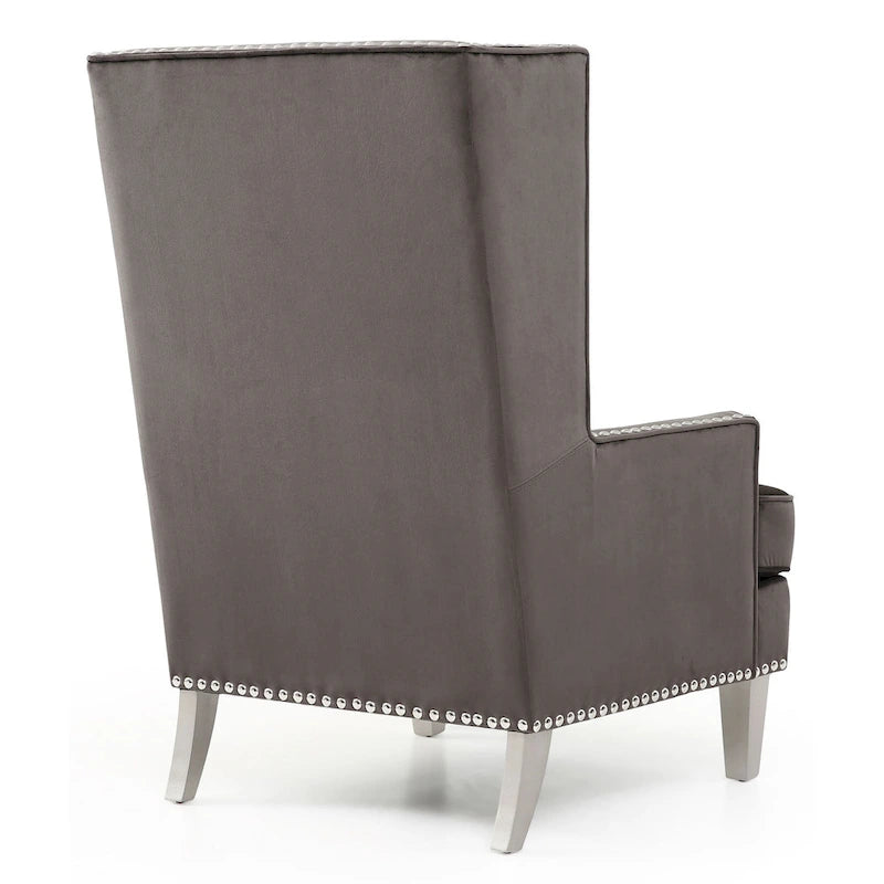 Sedia occasionale alta con schienale in velluto rosa / grigio scuro / nero / blu, seduta singola