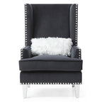 Sedia occasionale alta con schienale in velluto rosa / grigio scuro / nero / blu, seduta singola
