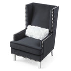 Sedia occasionale alta con schienale in velluto rosa / grigio scuro / nero / blu, seduta singola