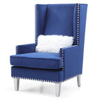 Sedia occasionale alta con schienale in velluto rosa / grigio scuro / nero / blu, seduta singola