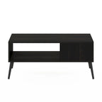 Tavolino da Caffè in Stile Mid-Century con Gambe in Legno – Rovere Francese / Espresso / Bianco Marmo