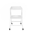 Carrello/Tavolo da Bar Pieghevole in Acciaio a 2 Ripiani, Bianco/Nero/Rosso, con Ruote, Utilizzo per 1 Persona