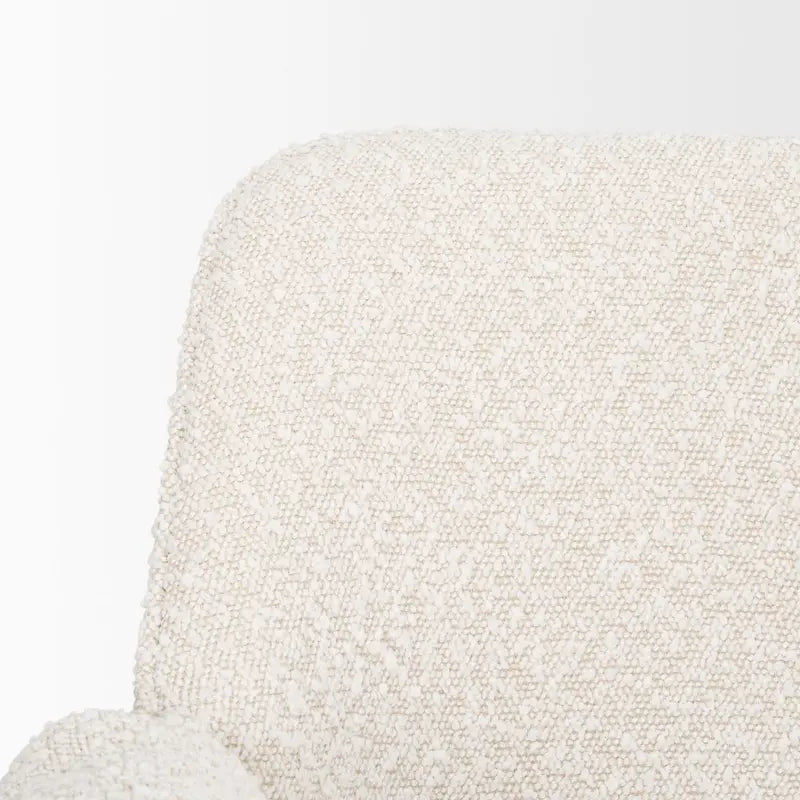 Sedia da pranzo – Bouclé Crema/Farina d'avena/Grigio, Struttura Nera Opaca, Posti 1