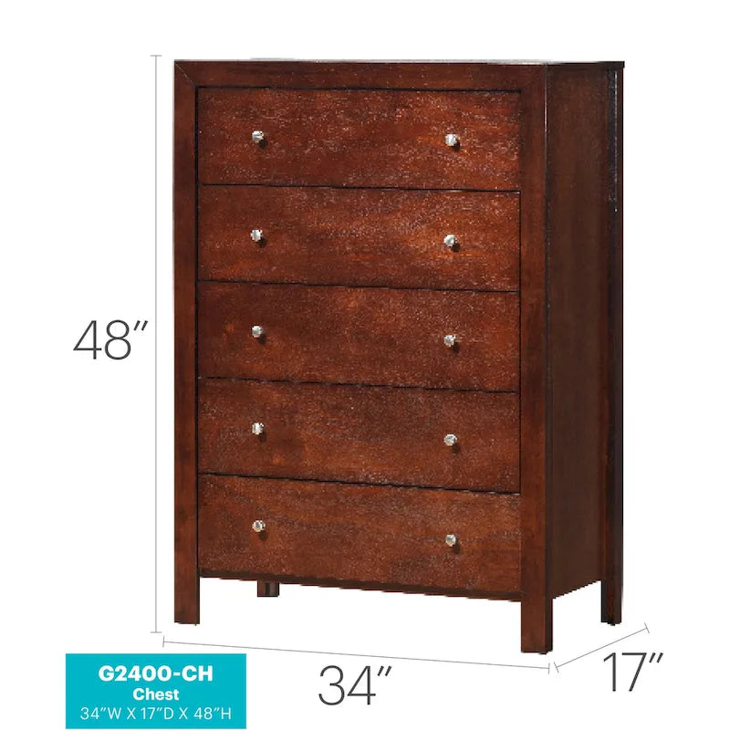 Cassettiera Burlington a 5 cassetti (86 cm L. X 43 cm P. X 122 cm H)