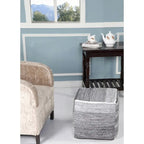 Pouf Ottomano in Cotone Grigio Effetto Invecchiato – Posto Unico, Medio