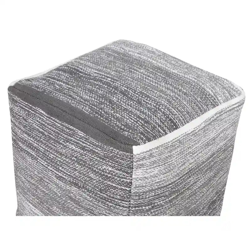 Pouf Ottomano in Cotone Grigio Effetto Invecchiato – Posto Unico, Medio
