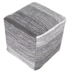 Pouf Ottomano in Cotone Grigio Effetto Invecchiato – Posto Unico, Medio