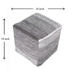 Pouf Ottomano in Cotone Grigio Effetto Invecchiato – Posto Unico, Medio