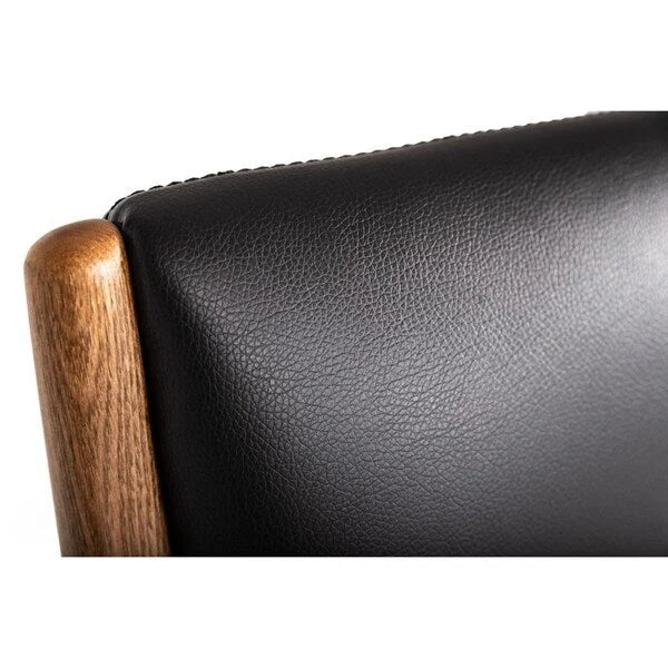 Poltrona e pouf moderni neri Modrest Fulton