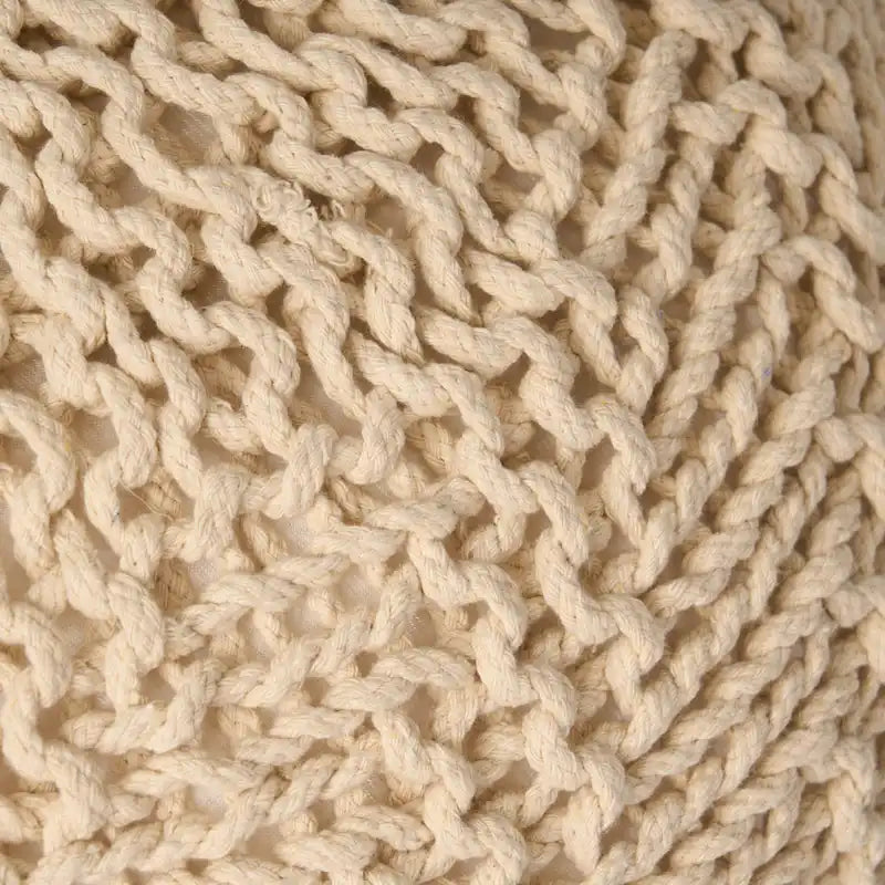 Pouf rotondo in maglia grigio scuro / avorio – Interno ed esterno, 1 posto
