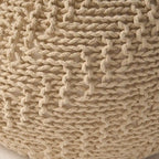 Pouf rotondo in maglia grigio scuro / avorio – Interno ed esterno, 1 posto