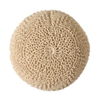 Pouf rotondo in maglia grigio scuro / avorio – Interno ed esterno, 1 posto