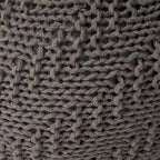 Pouf rotondo in maglia grigio scuro / avorio – Interno ed esterno, 1 posto