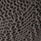 Pouf rotondo in maglia grigio scuro / avorio – Interno ed esterno, 1 posto