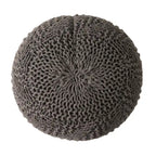 Pouf rotondo in maglia grigio scuro / avorio – Interno ed esterno, 1 posto