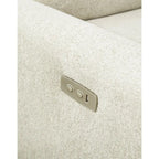 Divano Sezionale Reclinabile Elettrico in ciniglia grigio/beige a 6 pezzi (6+ posti)