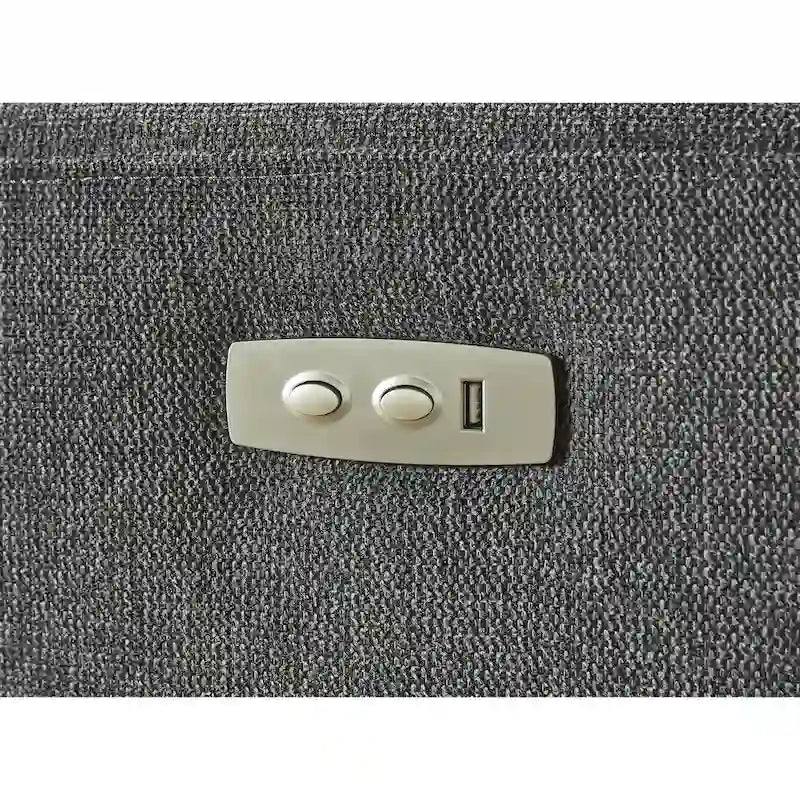 Divano Sezionale Reclinabile Elettrico in ciniglia grigio/beige a 6 pezzi (6+ posti)