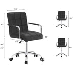 Sedia da ufficio in pelle sintetica per schiena media, altezza regolabile, girevole, 1 persona, bianco/nero