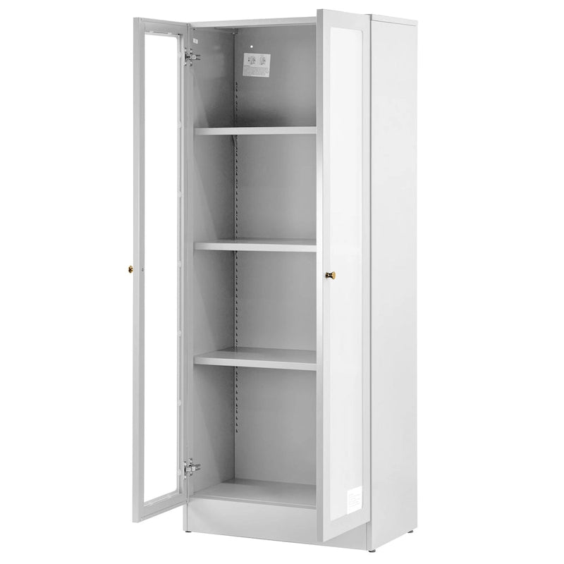 Mobile in metallo con ante a battente francese Avice, 149 cm, bianco
