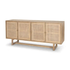 Credenza a 4 ante in legno massello di mango marrone chiaro/marrone medio, montaggio da 1 persona