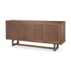 Credenza a 4 ante in legno massello di mango marrone chiaro/marrone medio, montaggio da 1 persona