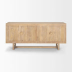 Credenza a 4 ante in legno massello di mango marrone chiaro/marrone medio, montaggio da 1 persona