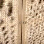 Credenza a 4 ante in legno massello di mango marrone chiaro/marrone medio, montaggio da 1 persona