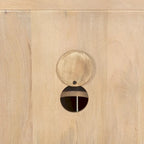 Credenza a 4 ante in legno massello di mango marrone chiaro/marrone medio, montaggio da 1 persona