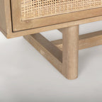 Credenza a 4 ante in legno massello di mango marrone chiaro/marrone medio, montaggio da 1 persona