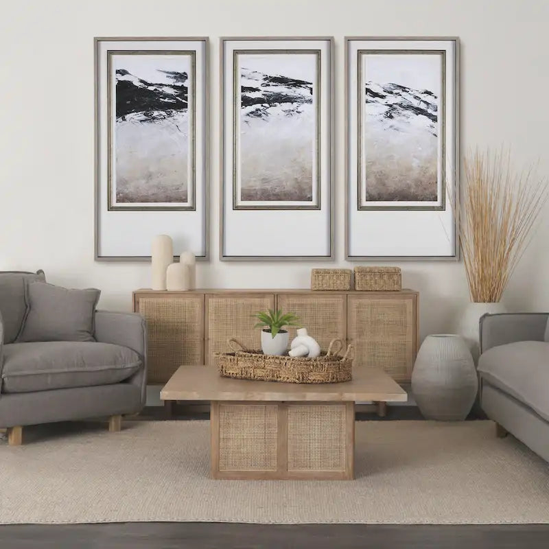 Credenza a 4 ante in legno massello di mango marrone chiaro/marrone medio, montaggio da 1 persona