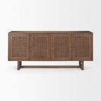 Credenza a 4 ante in legno massello di mango marrone chiaro/marrone medio, montaggio da 1 persona
