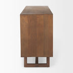 Credenza a 4 ante in legno massello di mango marrone chiaro/marrone medio, montaggio da 1 persona